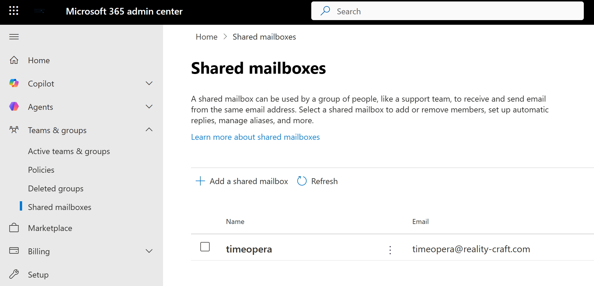 Shared Mailbox Screenshot